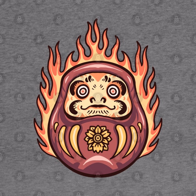 flaming daruma tattoo by donipacoceng